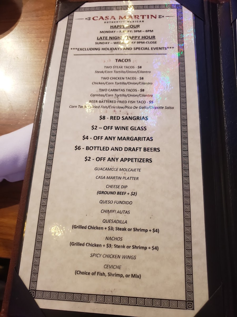 Menu - Casa Martin | Ocean Ave photo 10