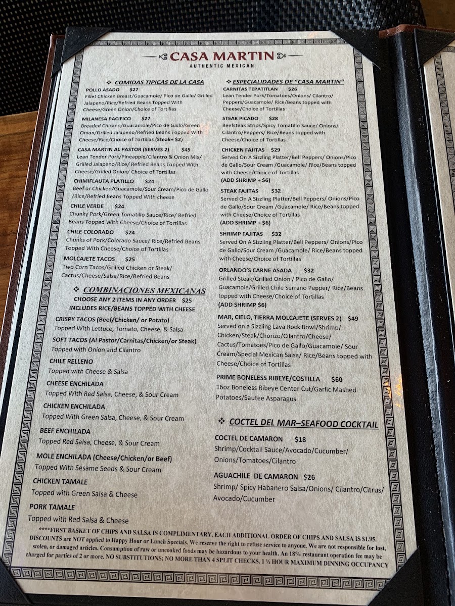 Menu - Casa Martin | Ocean Ave photo 3