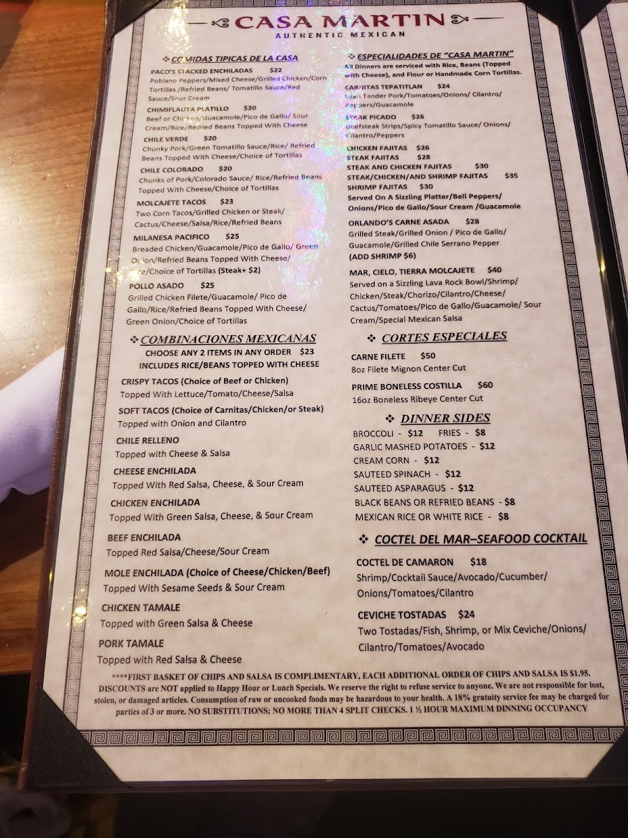 Menu - Casa Martin | Ocean Ave photo 9